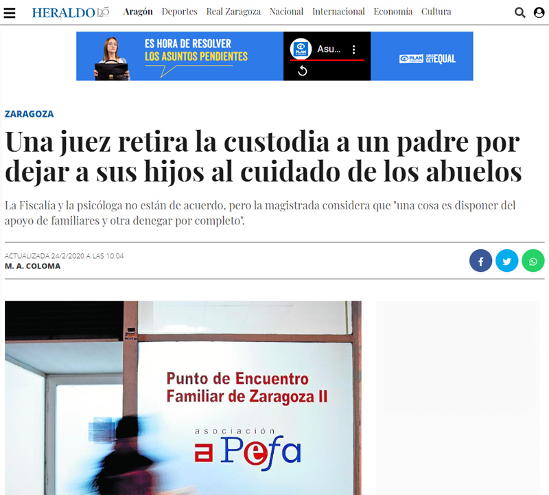 Retirada de la custodia compartida a un padre por dejar demasiado tiempo a sus hijos con sus abuelos paternos